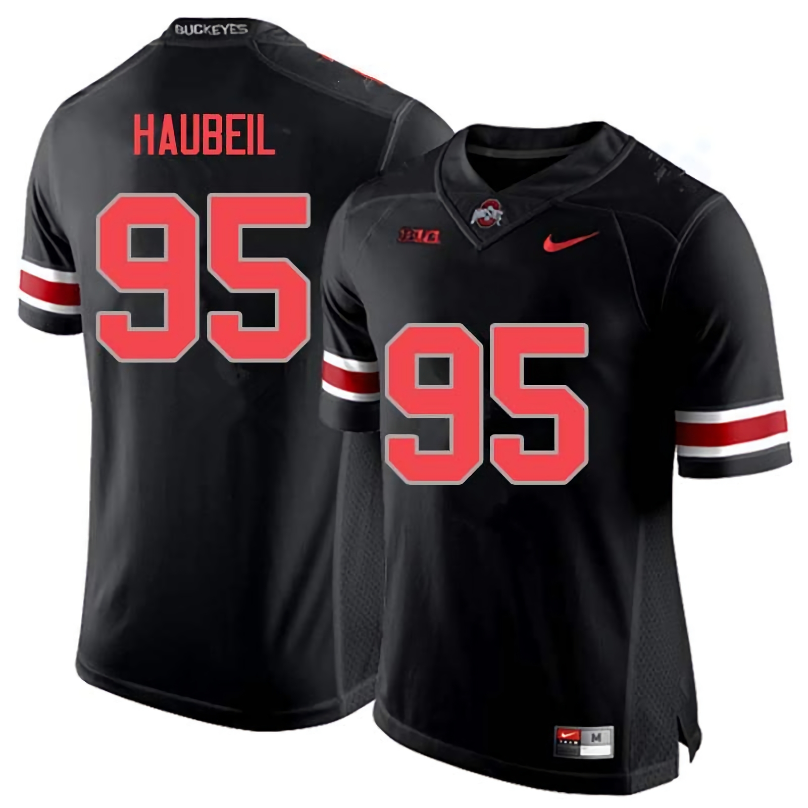 Blake Haubeil Ohio State Buckeyes Men's NCAA #95 Nike Blackout College Stitched Football Jersey IWL6056ZU